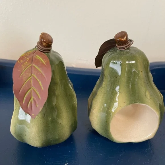 Russ Pear and Pumpkin Napkin Rings - Green, Orange, Yellow - Picture 3 of 6